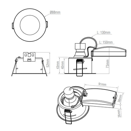 Technical drawing of a faucet with dimensions labeled
