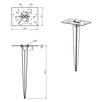 Universal Ground Earth Spike for Outdoor Garden Lights, Matt Nickel, 405 mm